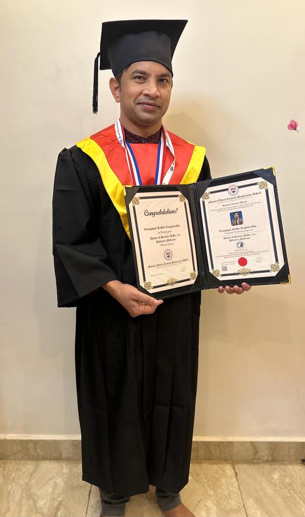 From Mount Elbert Central University, USA, Dr. I. Venugopal Reddy Receives Honorary Doctorate Degree.