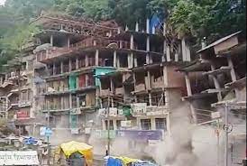 Massive Landslide Devastates Kullu: Buildings Collapse in Anni Market Area, Disturbing Video Surfaces