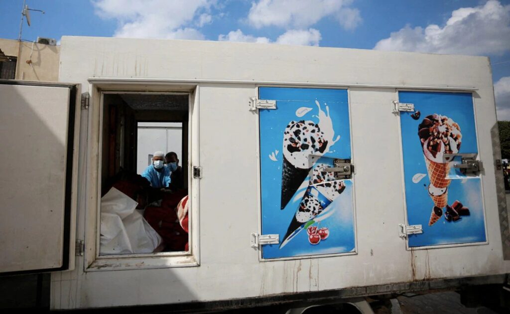 Gaza Deaths Surge as Ice Cream Trucks Serve as Makeshift Morgues