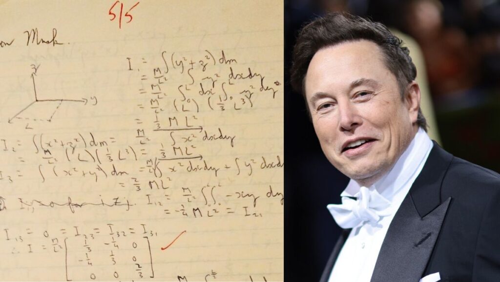 Elon Musk Responds to Viral Pics of His College Physics Homework: "There Are Some Pages Missing"