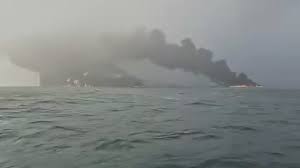 Oil Tanker and Cargo Ship Collide in North Sea, Triggering Massive Fire and Injuring 32