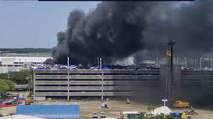 Massive Fire Erupts at Jacksonville International Airport Parking Lot; Airport Temporarily Closed, Traffic Blocked