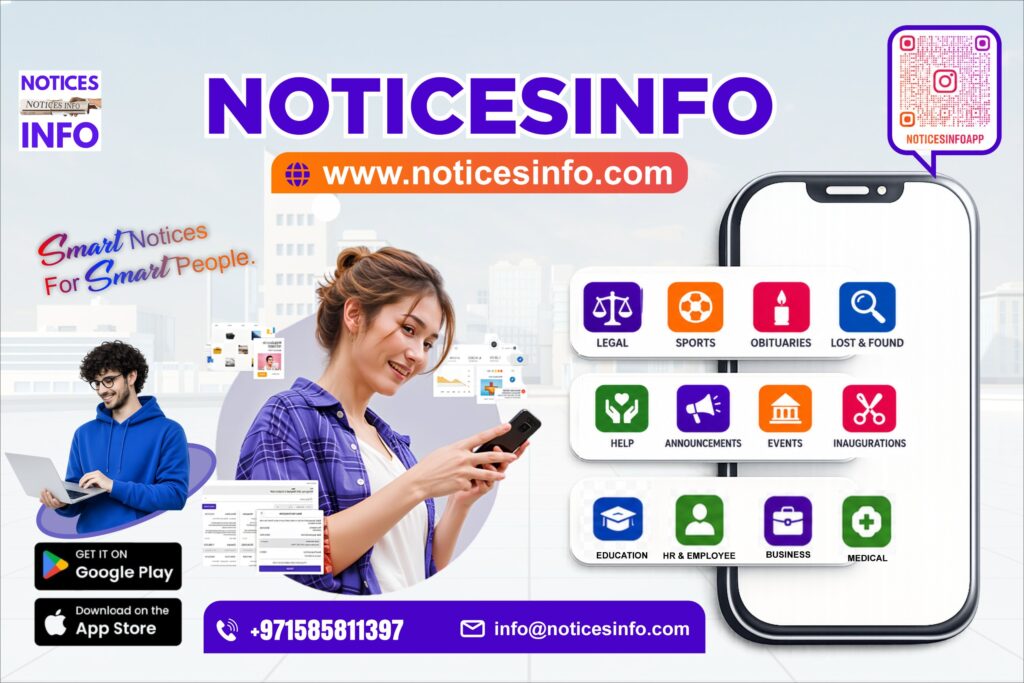 Notices Info: A Global Digital Platform for Public Notices, Announcements, and Community Connections